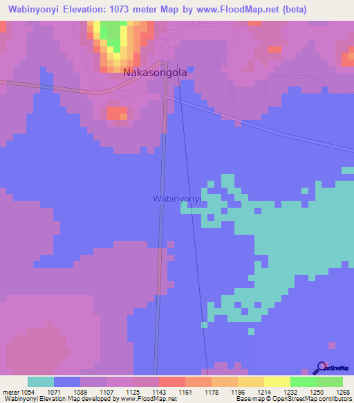 Wabinyonyi,Uganda Elevation Map