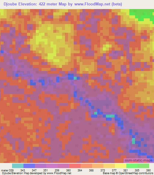 Djoube,Congo (Brazzaville) Elevation Map