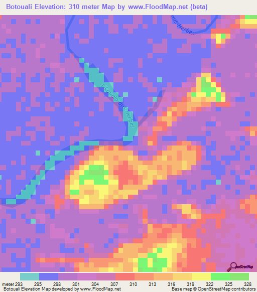 Botouali,Congo (Brazzaville) Elevation Map