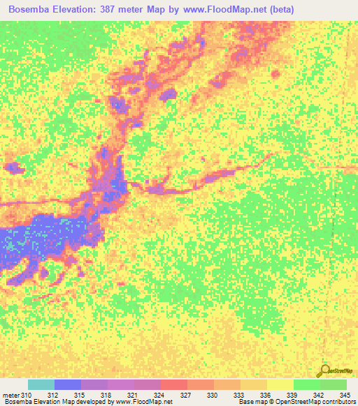 Bosemba,Congo (Brazzaville) Elevation Map