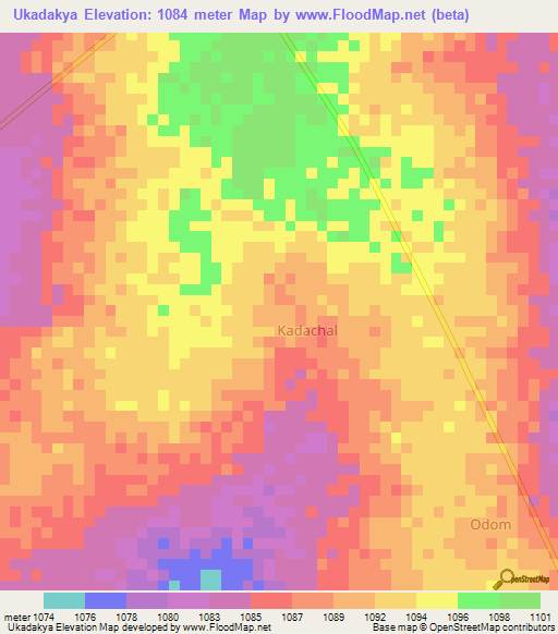 Ukadakya,Uganda Elevation Map