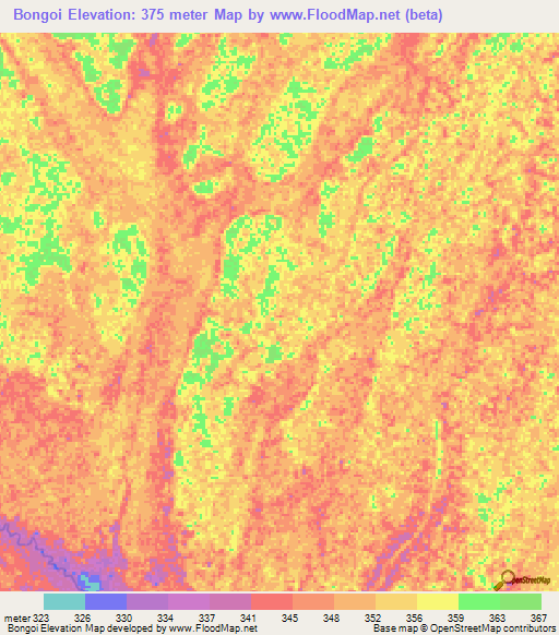 Bongoi,Congo (Brazzaville) Elevation Map