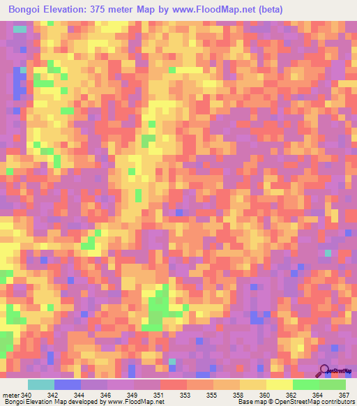 Bongoi,Congo (Brazzaville) Elevation Map