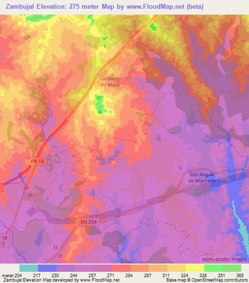 Zambujal,Portugal Elevation Map