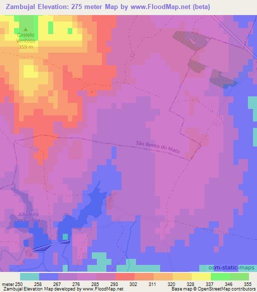 Zambujal,Portugal Elevation Map