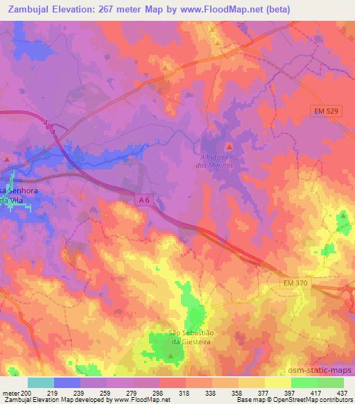 Zambujal,Portugal Elevation Map