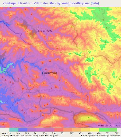 Zambujal,Portugal Elevation Map