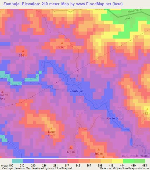 Zambujal,Portugal Elevation Map
