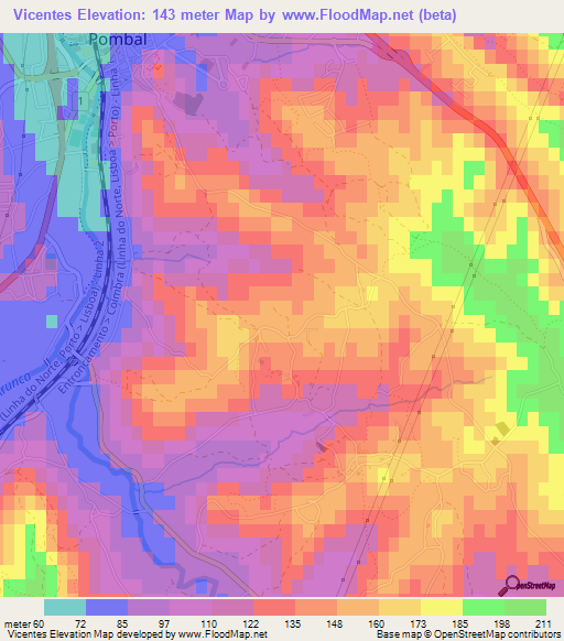 Vicentes,Portugal Elevation Map
