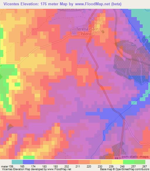 Vicentes,Portugal Elevation Map