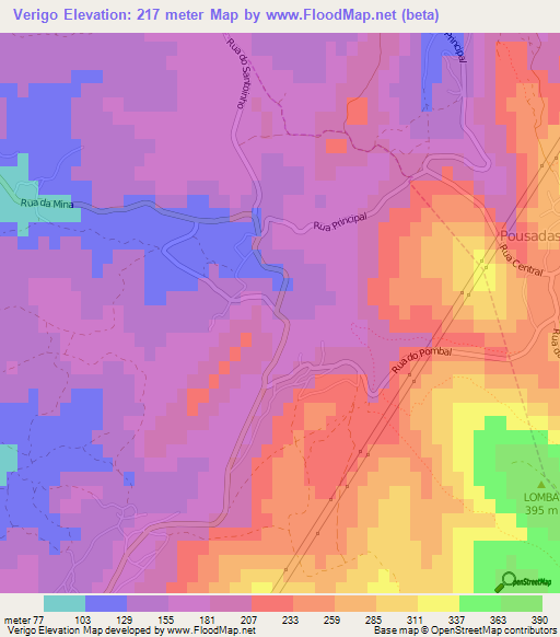 Verigo,Portugal Elevation Map