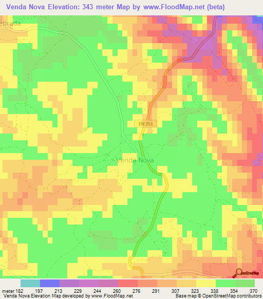 Venda Nova,Portugal Elevation Map