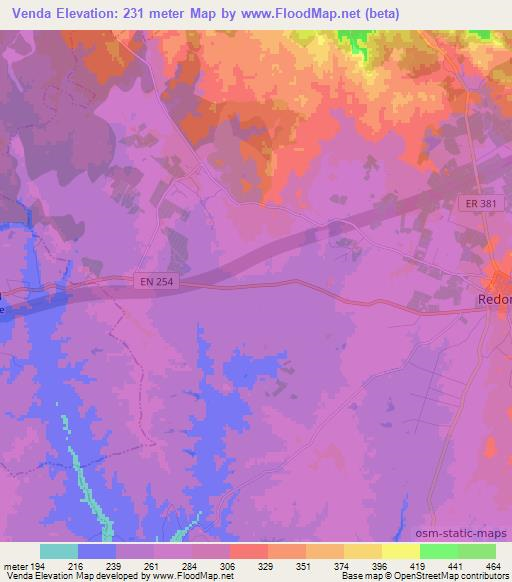 Venda,Portugal Elevation Map