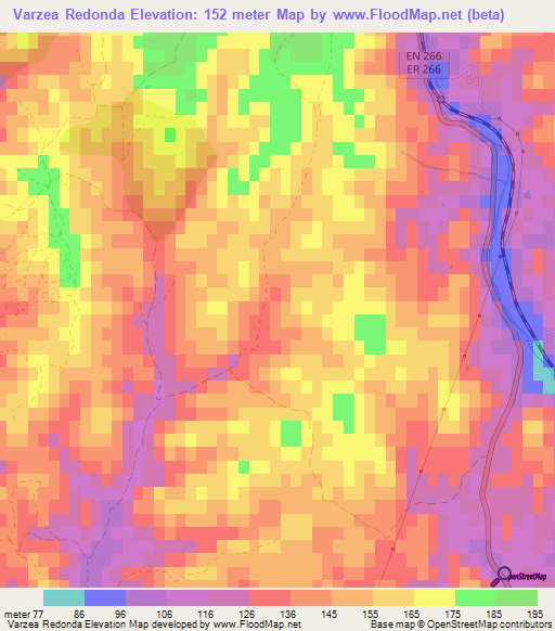 Varzea Redonda,Portugal Elevation Map