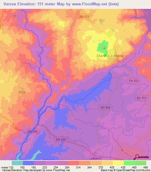 Varzea,Portugal Elevation Map