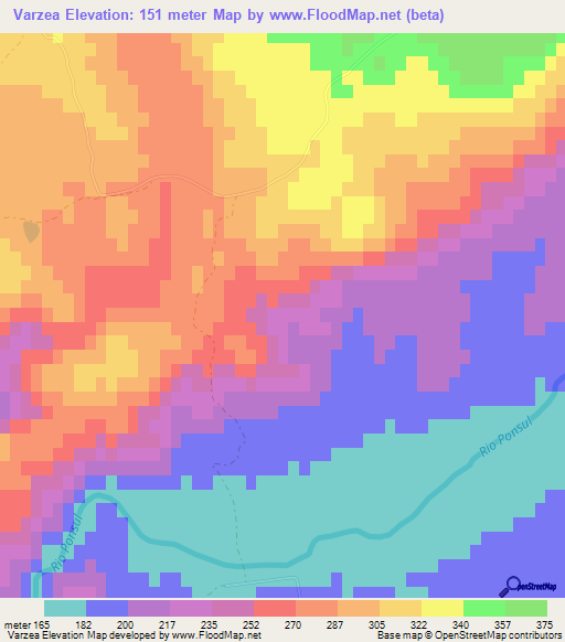 Varzea,Portugal Elevation Map