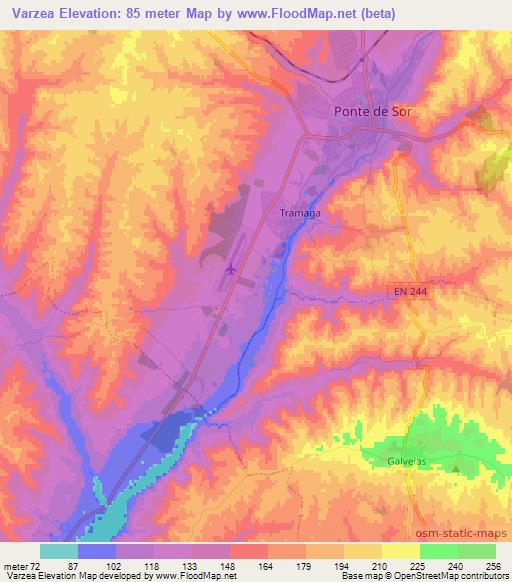 Varzea,Portugal Elevation Map