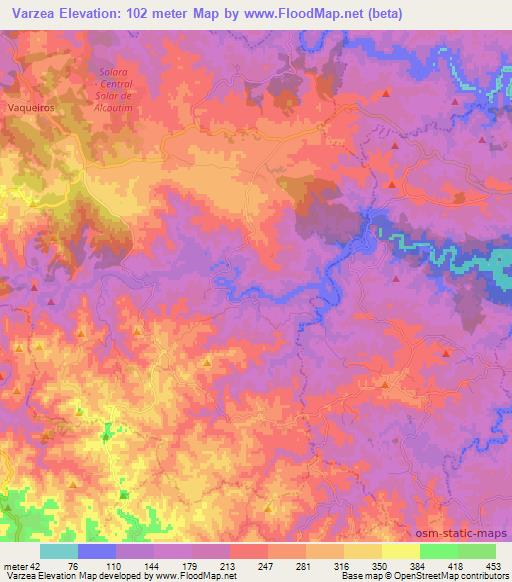 Varzea,Portugal Elevation Map
