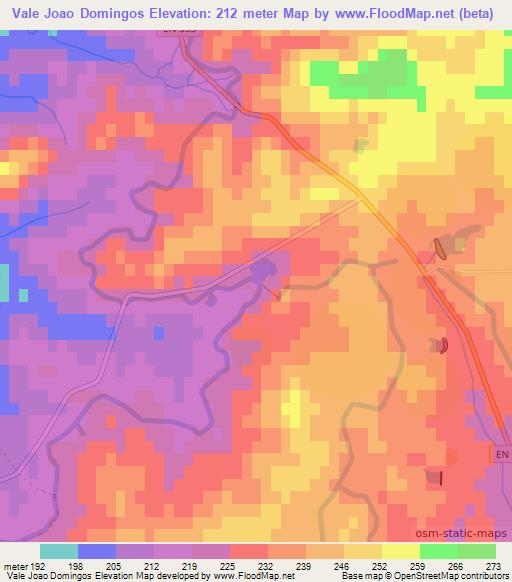 Vale Joao Domingos,Portugal Elevation Map