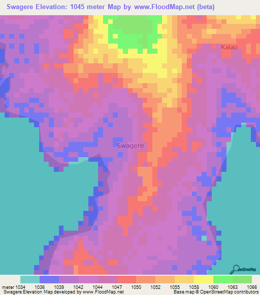 Swagere,Uganda Elevation Map