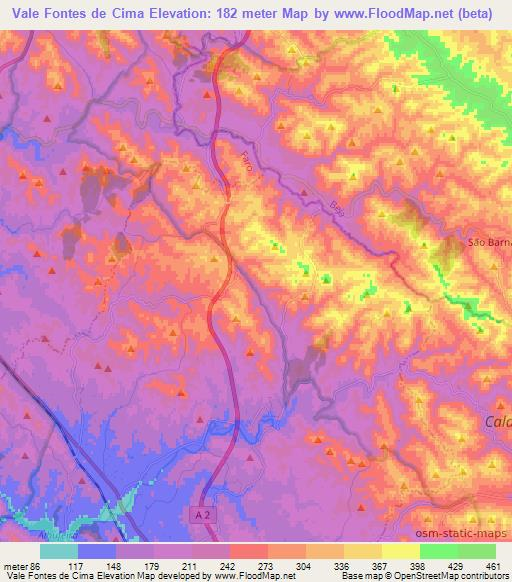 Vale Fontes de Cima,Portugal Elevation Map