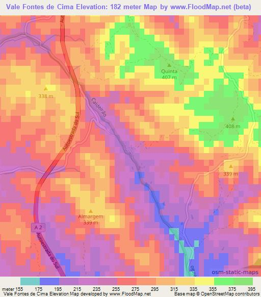 Vale Fontes de Cima,Portugal Elevation Map