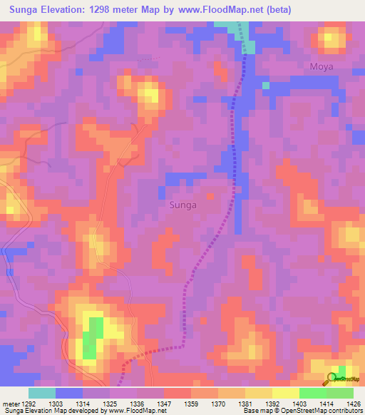 Sunga,Uganda Elevation Map
