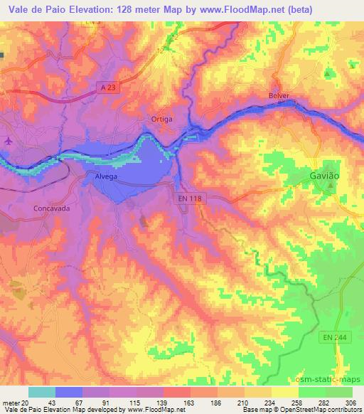 Vale de Paio,Portugal Elevation Map