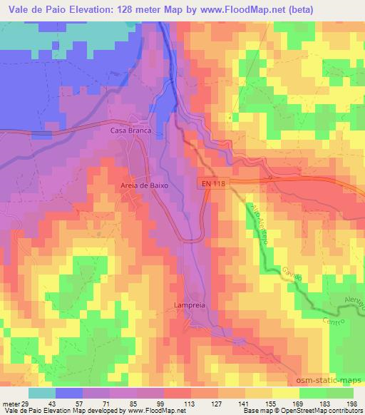 Vale de Paio,Portugal Elevation Map