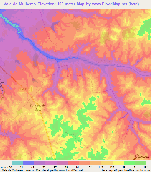 Vale de Mulheres,Portugal Elevation Map