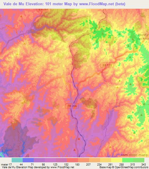 Vale de Mu,Portugal Elevation Map