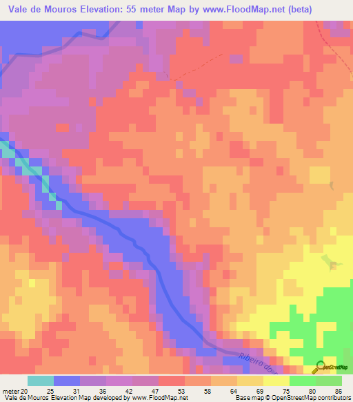 Vale de Mouros,Portugal Elevation Map