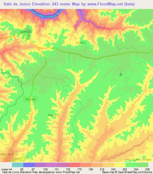 Vale de Junco,Portugal Elevation Map