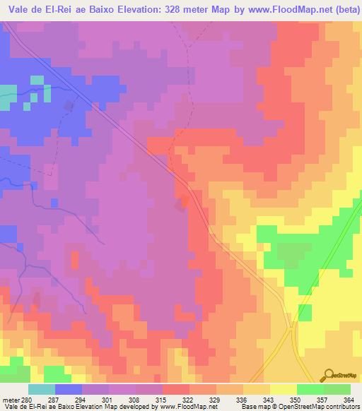 Vale de El-Rei ae Baixo,Portugal Elevation Map