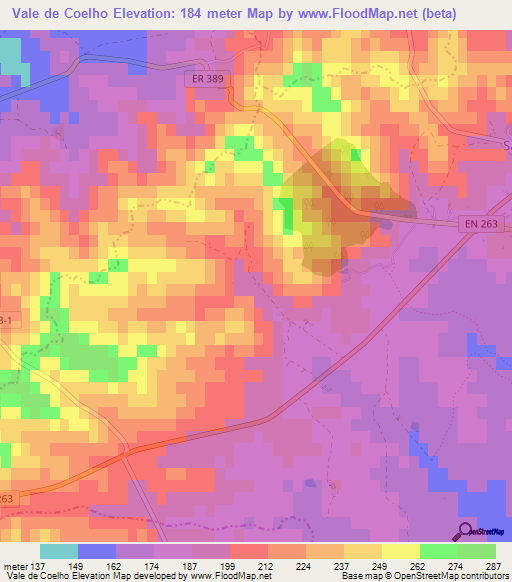 Vale de Coelho,Portugal Elevation Map