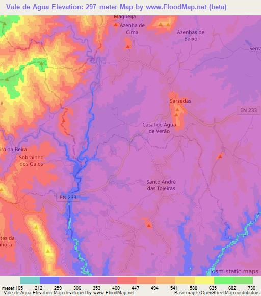 Vale de Agua,Portugal Elevation Map