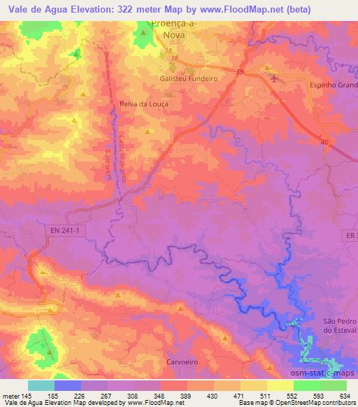 Vale de Agua,Portugal Elevation Map