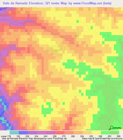 Vale da Ramada,Portugal Elevation Map