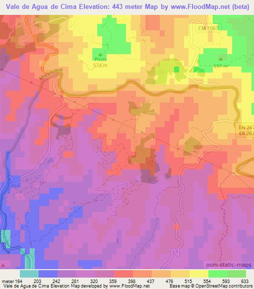 Vale de Agua de Cima,Portugal Elevation Map