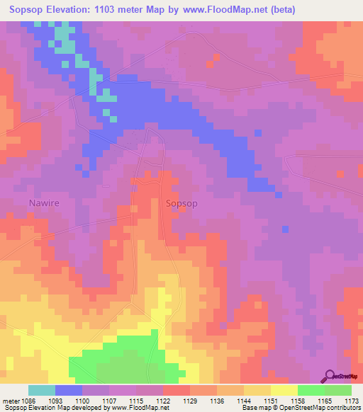 Sopsop,Uganda Elevation Map