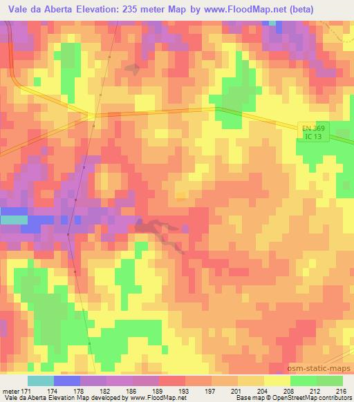 Vale da Aberta,Portugal Elevation Map