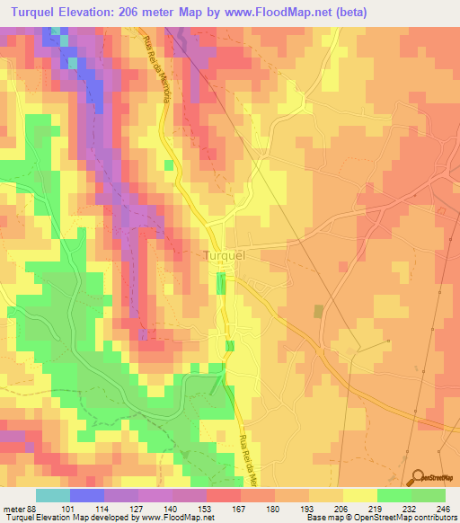 Turquel,Portugal Elevation Map