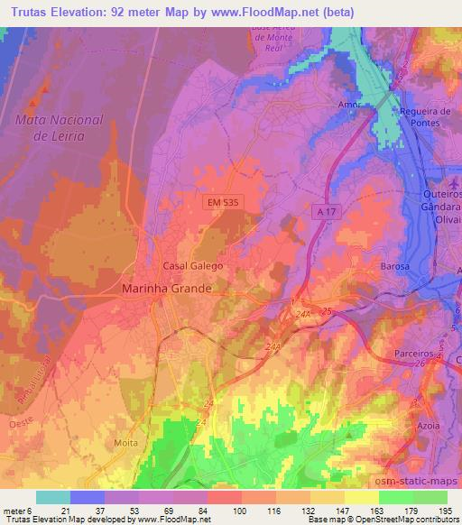Trutas,Portugal Elevation Map