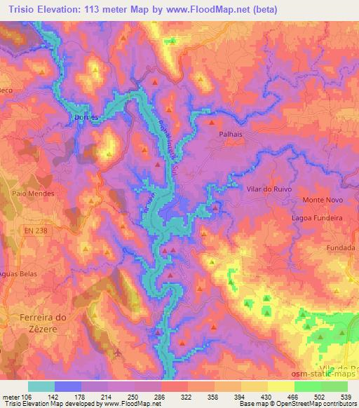 Trisio,Portugal Elevation Map