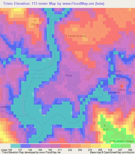 Trisio,Portugal Elevation Map