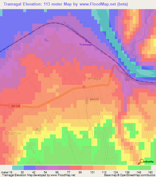 Tramagal,Portugal Elevation Map