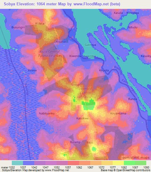 Sobya,Uganda Elevation Map