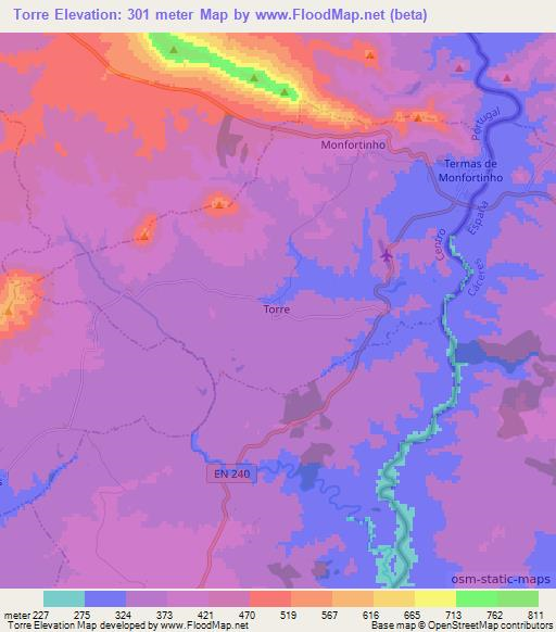 Torre,Portugal Elevation Map