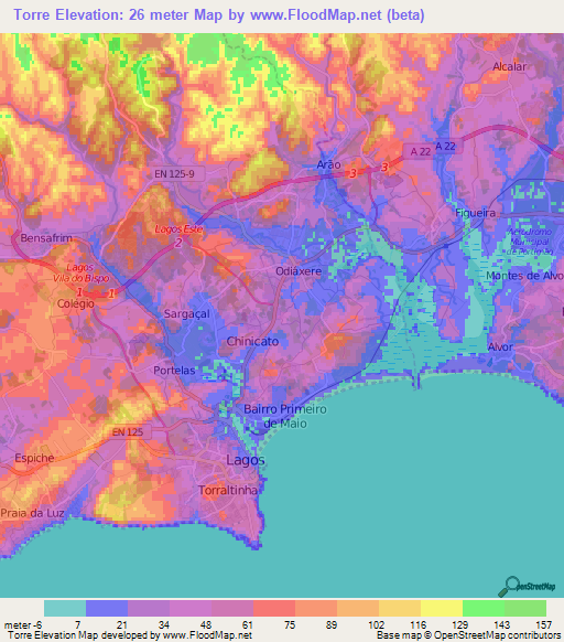 Torre,Portugal Elevation Map