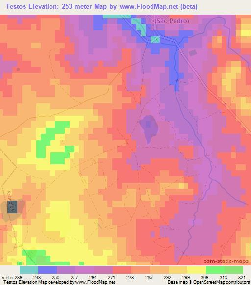 Testos,Portugal Elevation Map